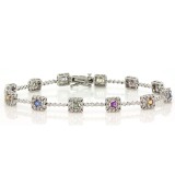  Sapphire and Diamond Bracelet 14Kt White Gold